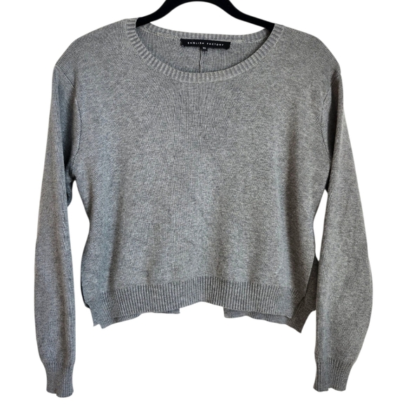 English Factory Gray Open Back Crew Neck Sweater - Picture 1 of 4